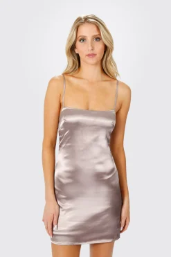 Tobi Always Be Mine Satin Lace Up Mini Dress -