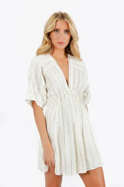 Tobi Amani Sequin Kimono Sleeve Mini Dress -