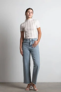 Tobi Amara Exposed Stitch Top - Nude