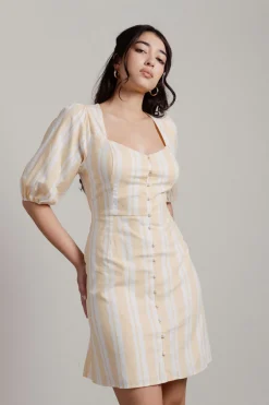 Tobi Amber Button Up Skater Mini Dress -
