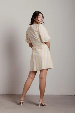 Tobi Amber Button Up Skater Mini Dress -