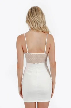 Tobi Ameera Swiss Dot Mesh Mini Dress -