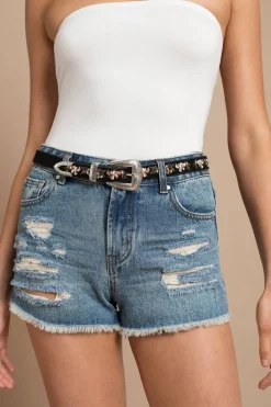 Tobi Amie Floral Embroidered Skinny Belt