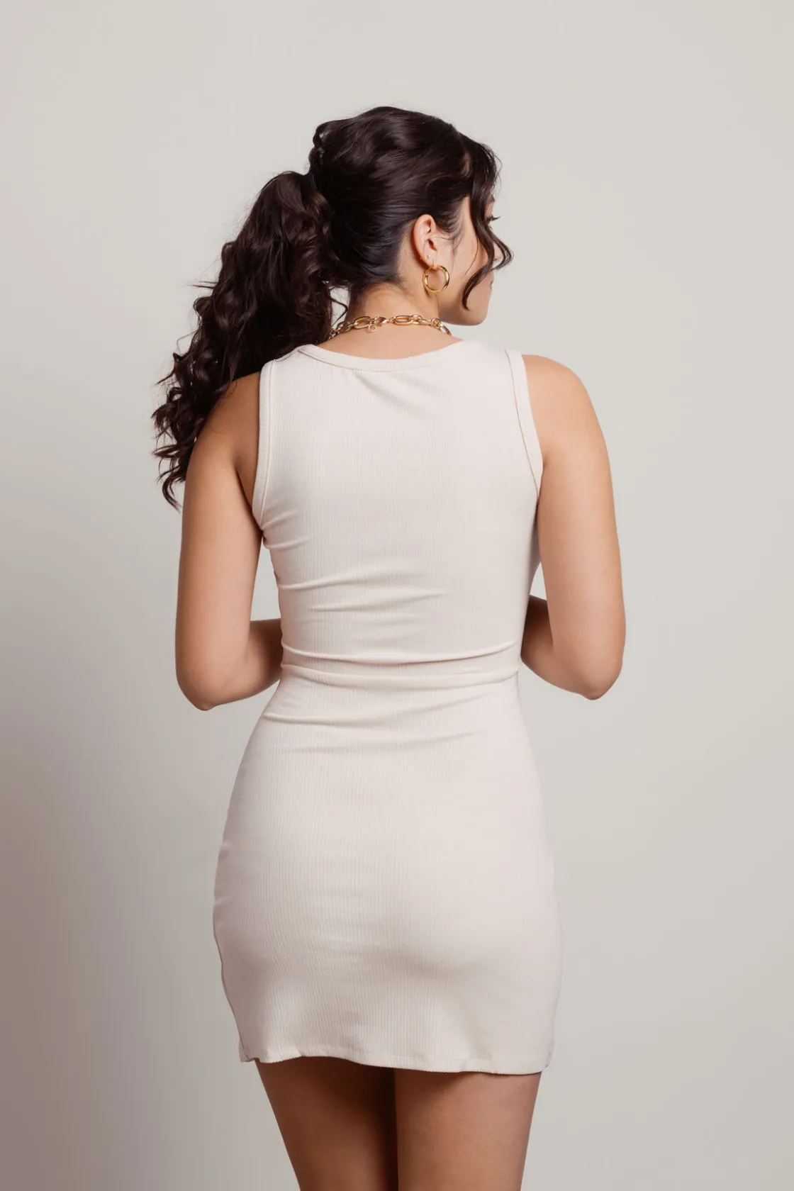 Tobi Amine Ribbed Bodycon Mini Dress -