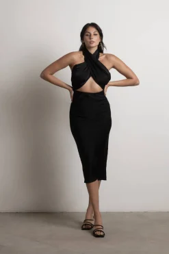 Tobi Anabella Halter Bodycon Midi Dress -