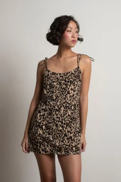 Tobi Animal Attraction Leopard Print Shift Mini Dress -