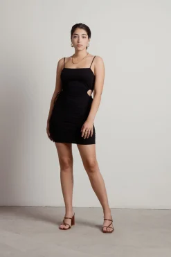 Tobi Anita Ribbed Cutout Mini Dress -