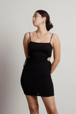 Tobi Anita Ribbed Cutout Mini Dress -