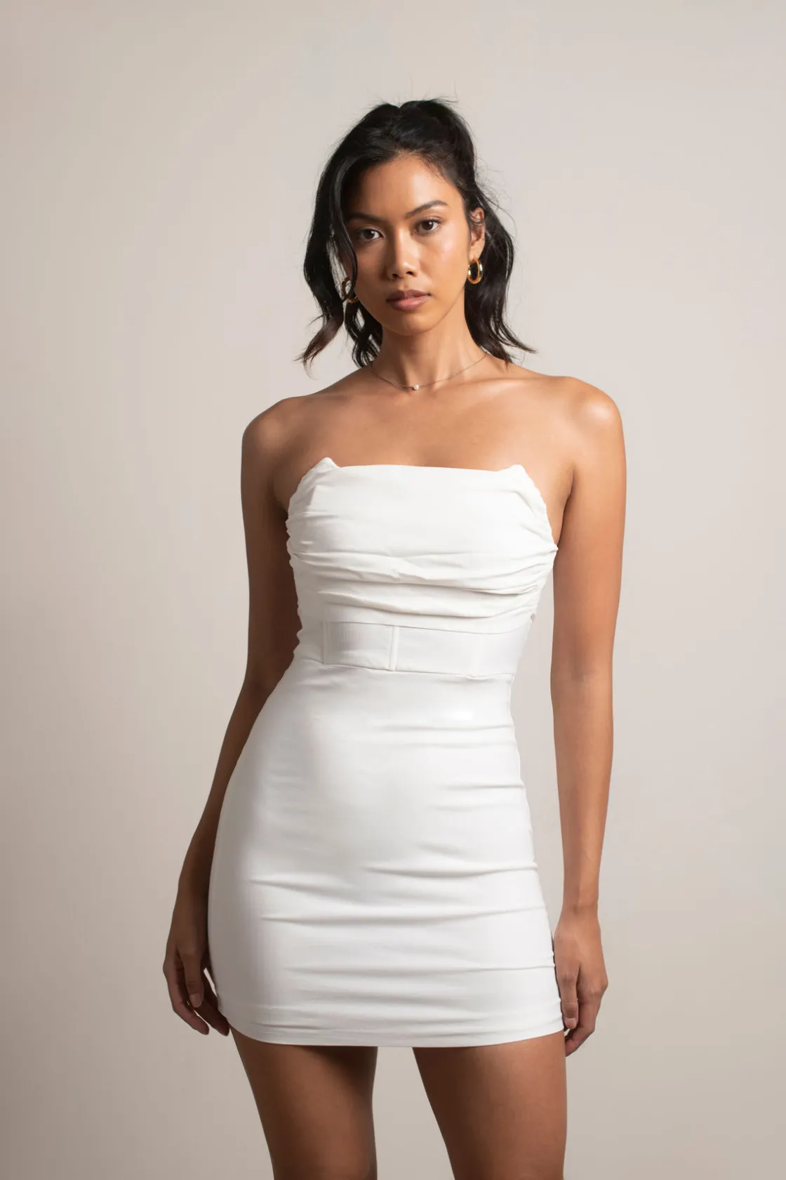 Tobi Annamarie Strapless Bodycon Mini Dress - Red