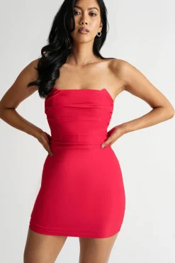 Tobi Annamarie Strapless Bodycon Mini Dress - Red
