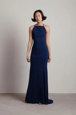 Tobi Another Night Out Halter Cross Back Maxi Dress - Magenta