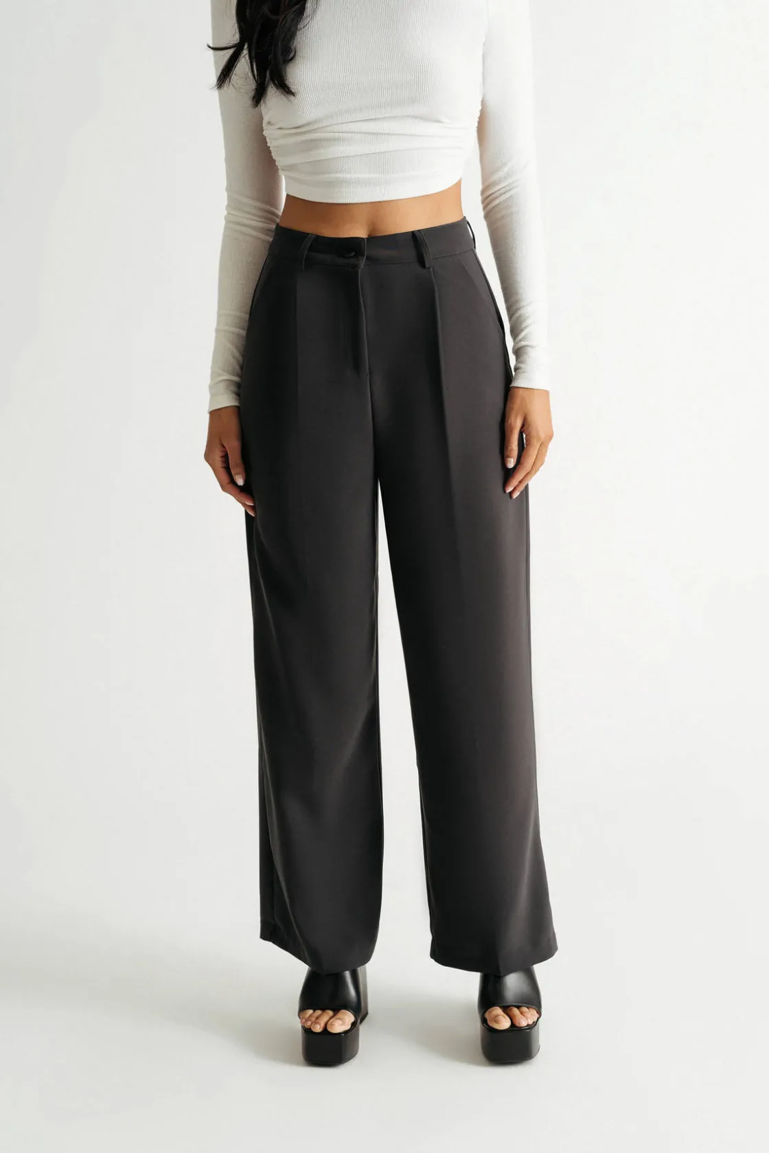 Tobi Archer Beige Wide Leg Pants
