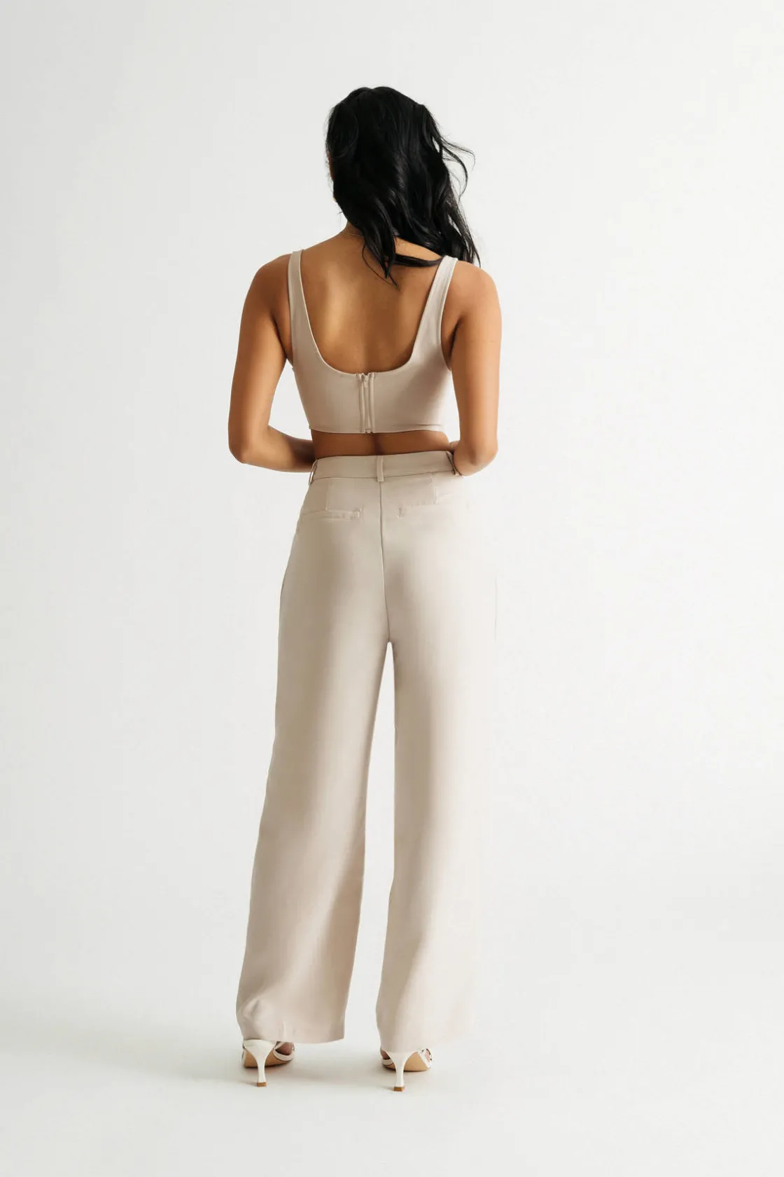 Tobi Archer Beige Wide Leg Pants