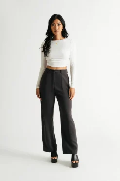 Tobi Archer Beige Wide Leg Pants