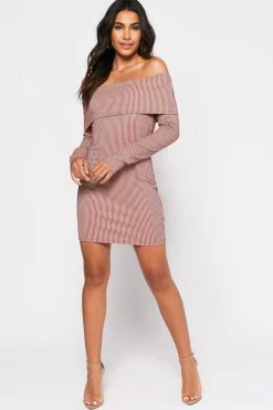 Tobi Aria Off The Shoulder Bodycon Mini Dress -