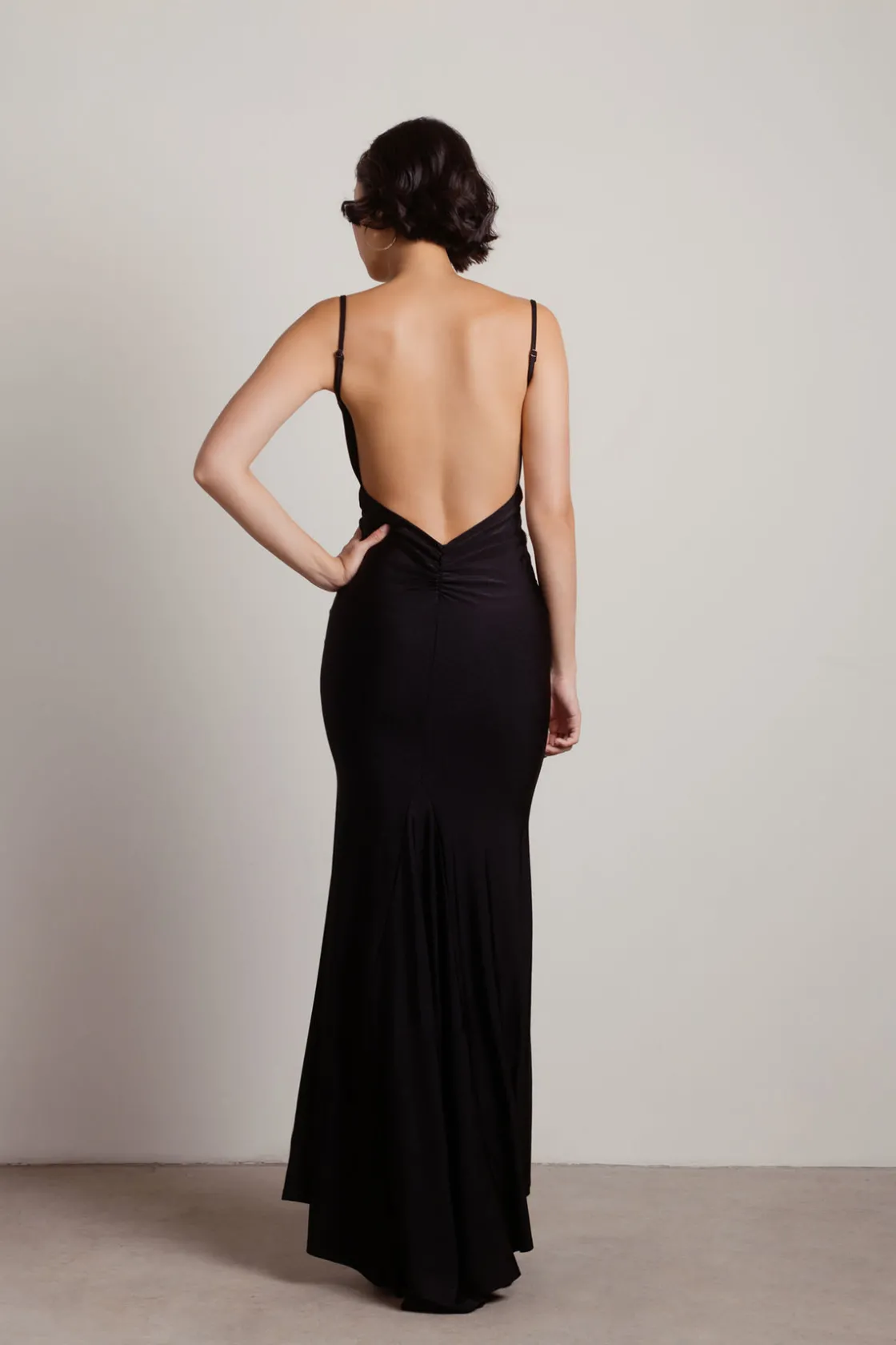 Tobi Ariella Backless Mermaid Maxi Dress - Black