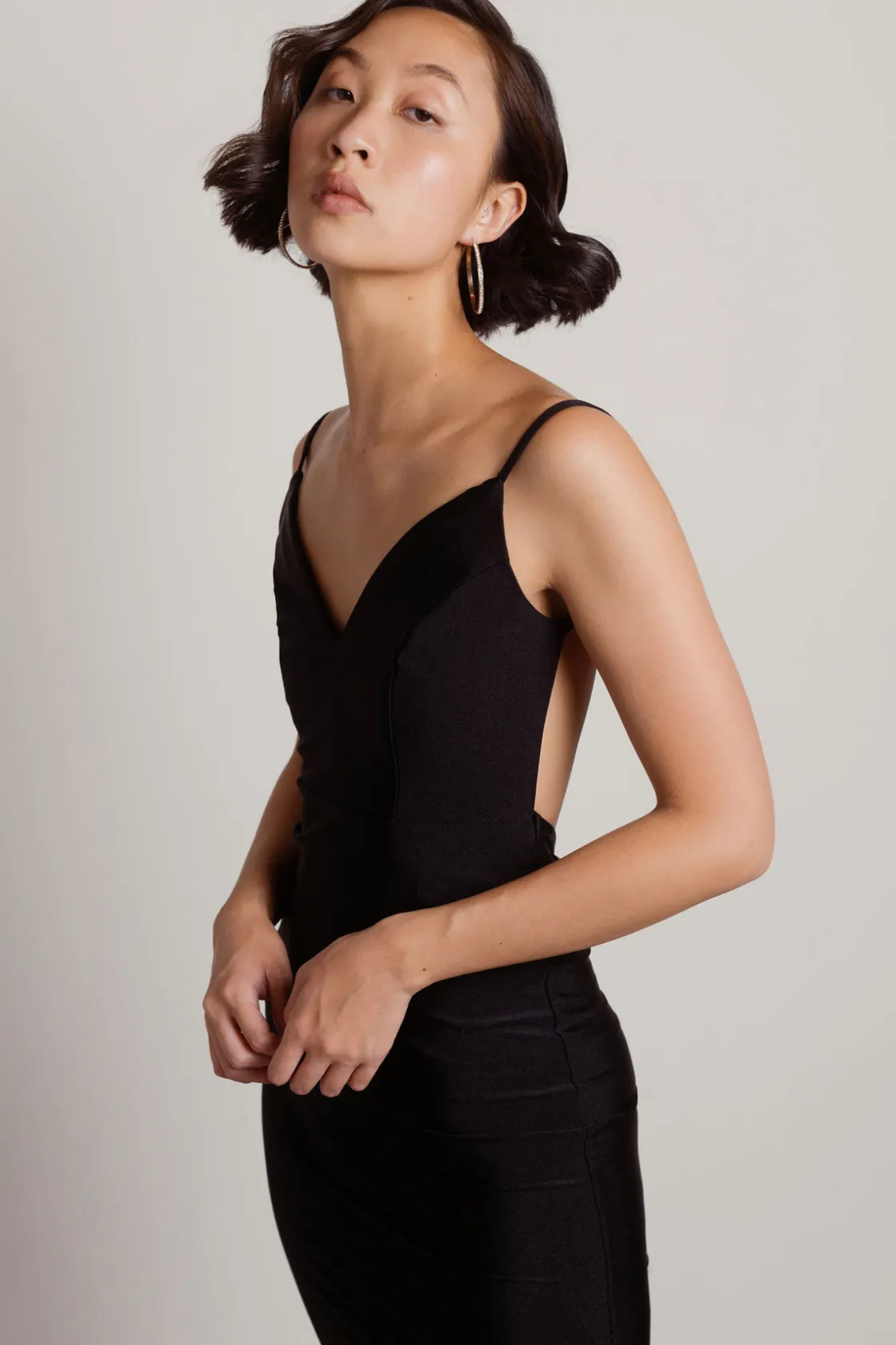 Tobi Ariella Backless Mermaid Maxi Dress - Black