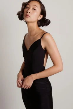 Tobi Ariella Backless Mermaid Maxi Dress - Black