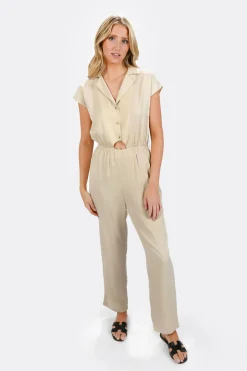 Tobi Arvie Tencel Collared Jumpsuit -