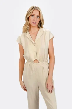 Tobi Arvie Tencel Collared Jumpsuit -