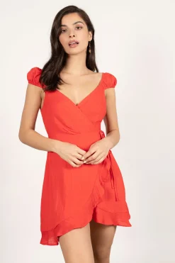 Tobi Aryn Ruffle Wrap Mini Dress -