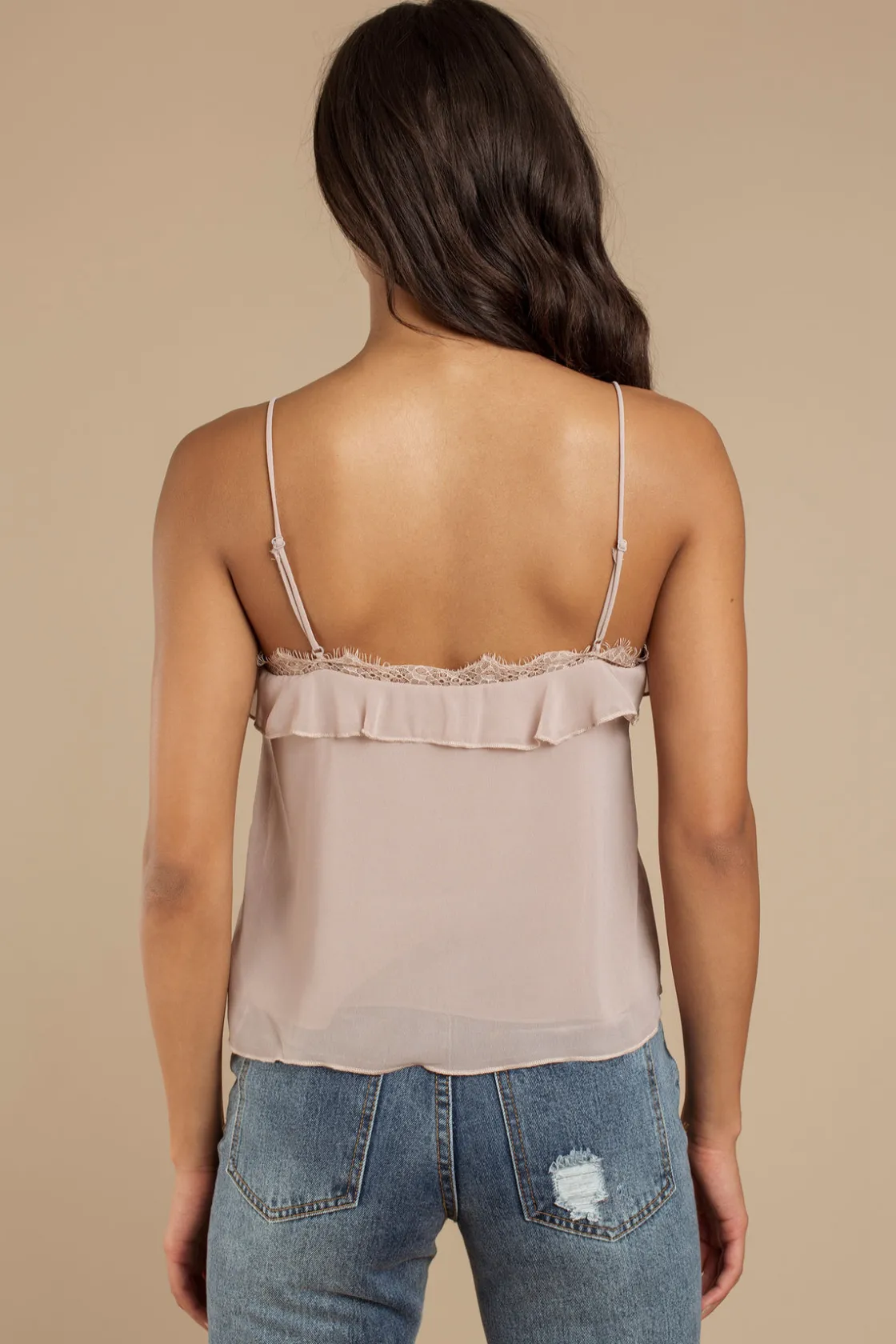 Tobi Aster Chiffon Ruffle Cami