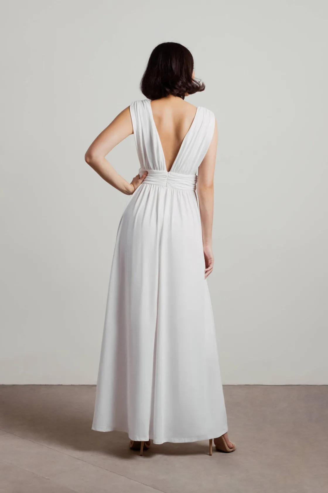 Tobi At My Best Deep V High Slit Maxi Dress