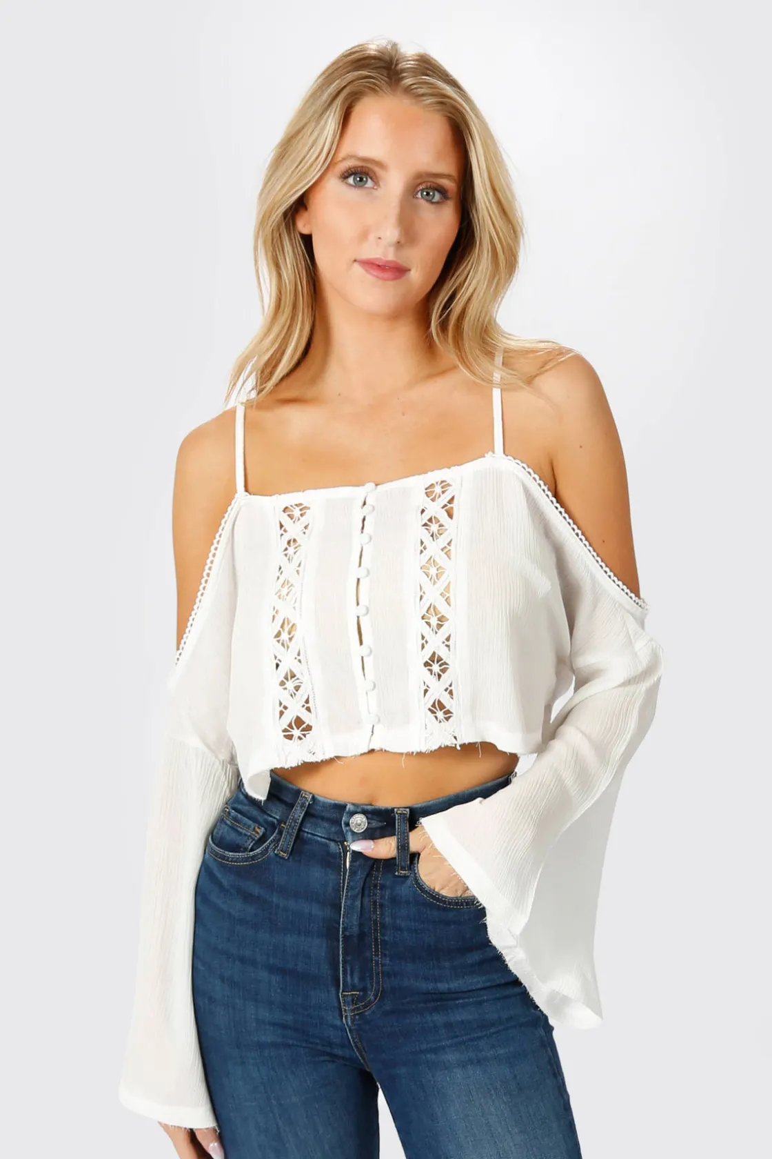 Tobi Athena Crop Top - White