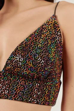 Tobi Aubree Sequin Crop Top And Mini Skirt Set -