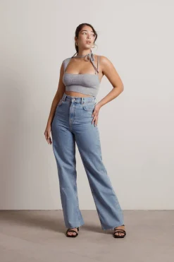 Tobi Bad Habit Crop Top - Grey