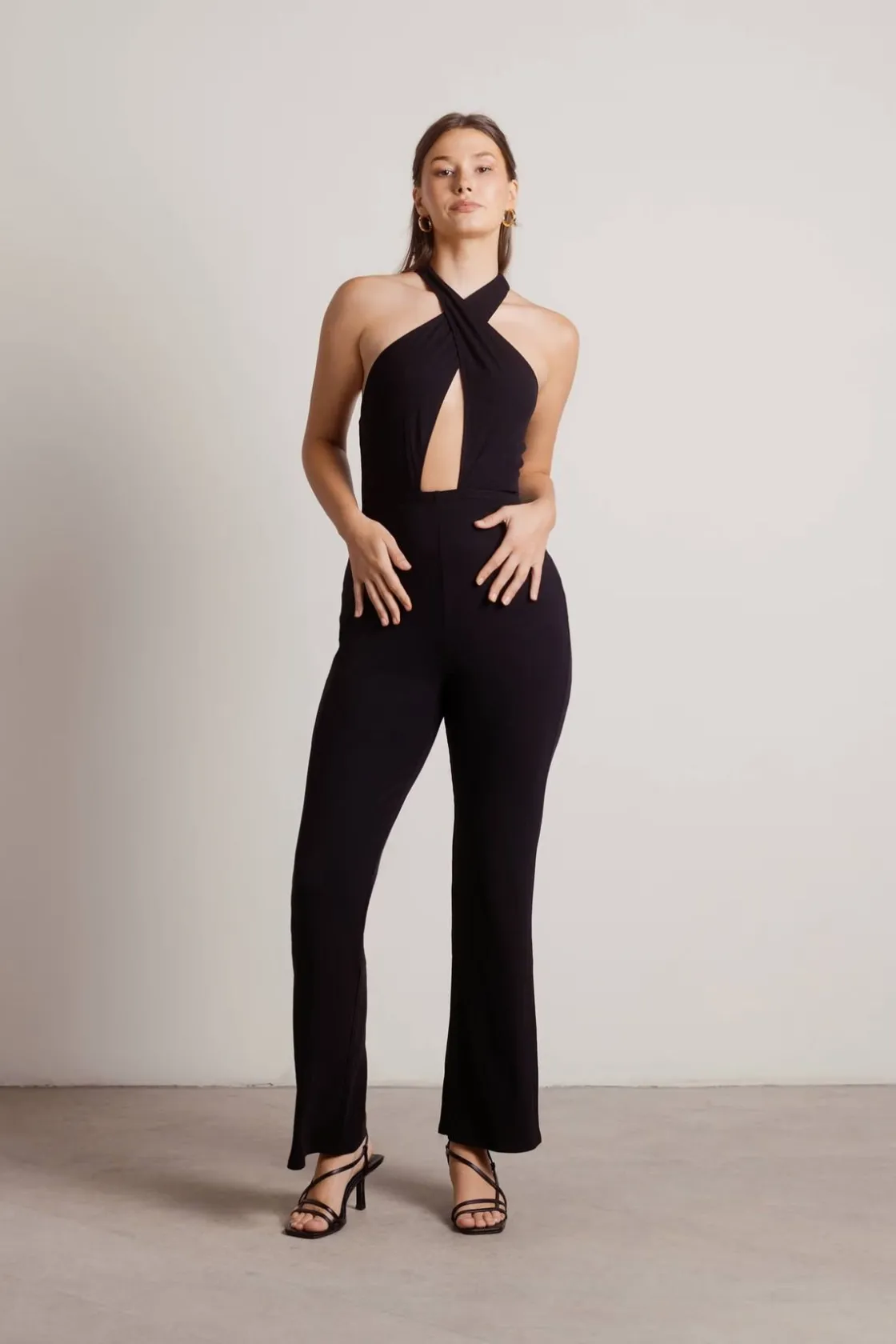 Tobi Ball Out Cross Halter Jumpsuit -