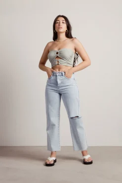 Tobi Bandits Crop Top - Sage