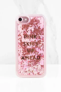 Tobi Ban.Do Pink Skies Up Ahead Glitter Iphone Case -
