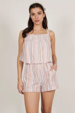 Tobi Be Alright Stripe Crop Top And Short Set -