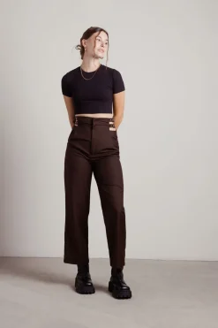 Tobi Be Essential Crop Top - Black