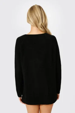Tobi Be On My Side Lace Up Sweater - Olive