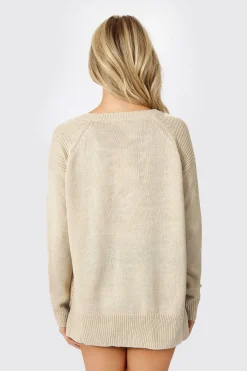 Tobi Be On My Side Lace Up Sweater - Olive