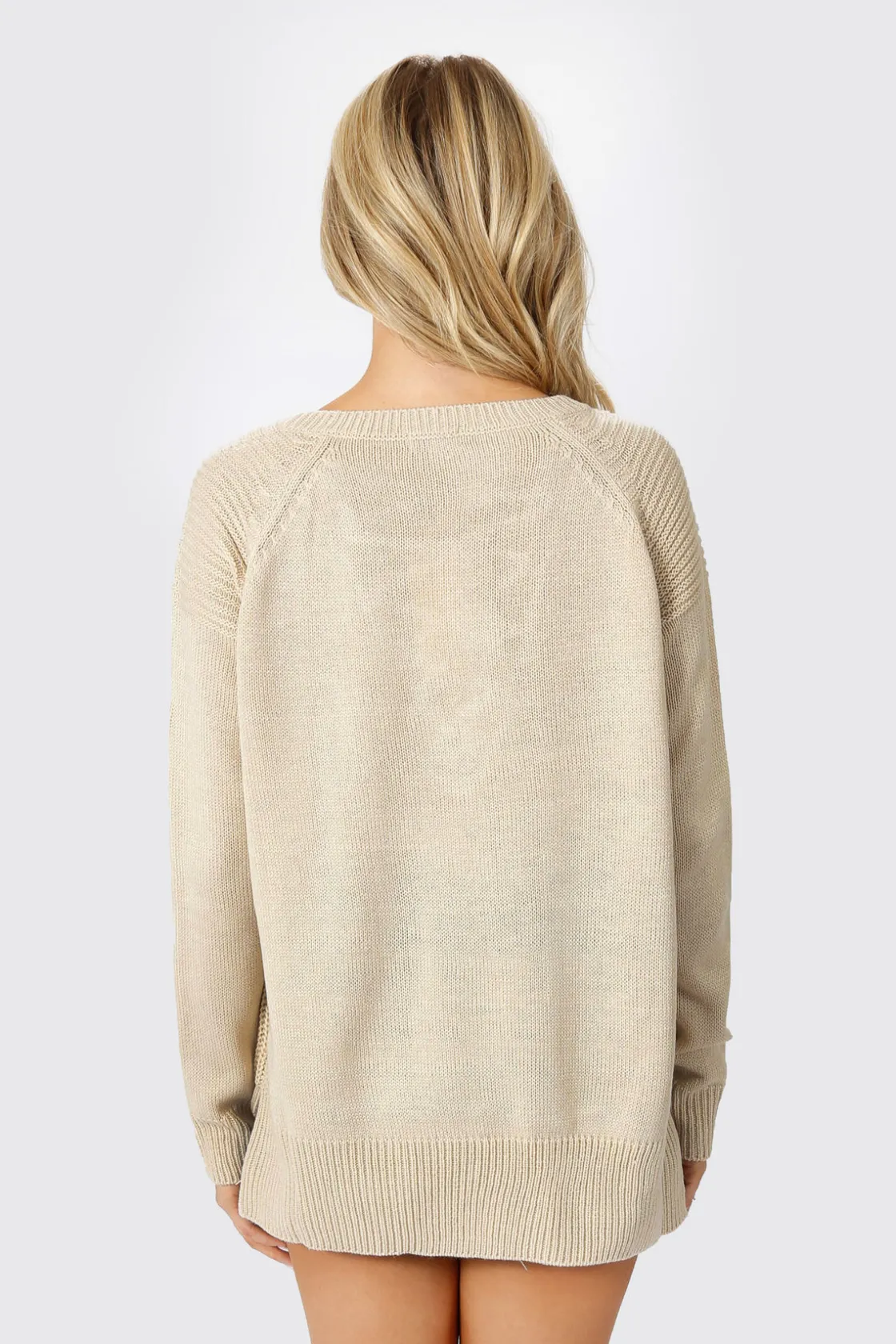 Tobi Be On My Side Lace Up Sweater - Olive