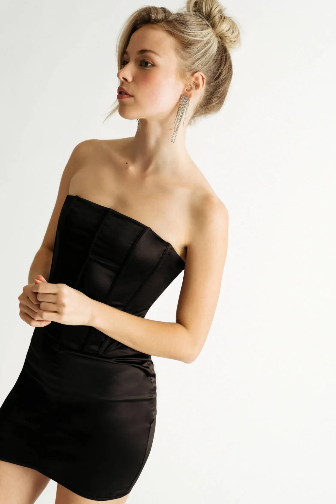 Tobi Bea Satin Corset Mini Dress -
