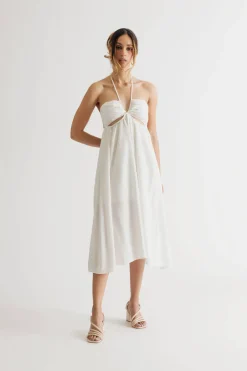 Tobi Beach Cabana Halter Midi Dress