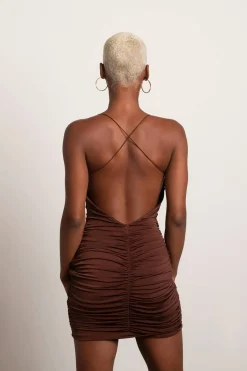 Tobi Beep Me Ruched Bodycon Mini Dress -