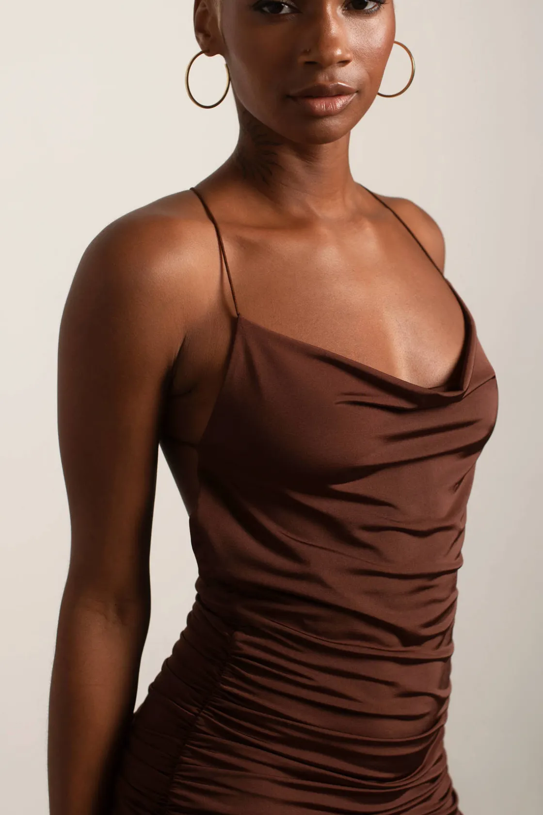 Tobi Beep Me Ruched Bodycon Mini Dress -