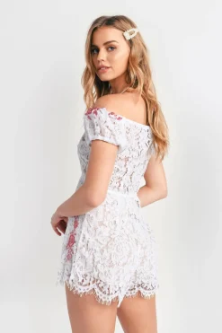 Tobi Bela Off The Shoulder Romper - White