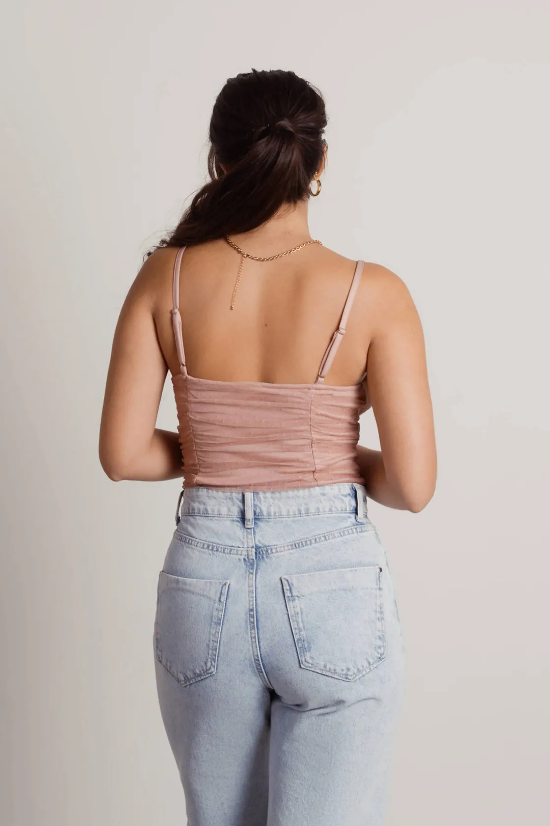 Tobi Believe Me Mesh Bodysuit - Light Blue