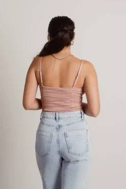 Tobi Believe Me Mesh Bodysuit - Light Blue