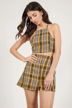 Tobi Best I Ever Plaid Crop Top And Mini Skirt Set -