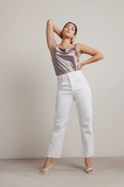 Tobi Best Mistake Satin Bodysuit - Mauve