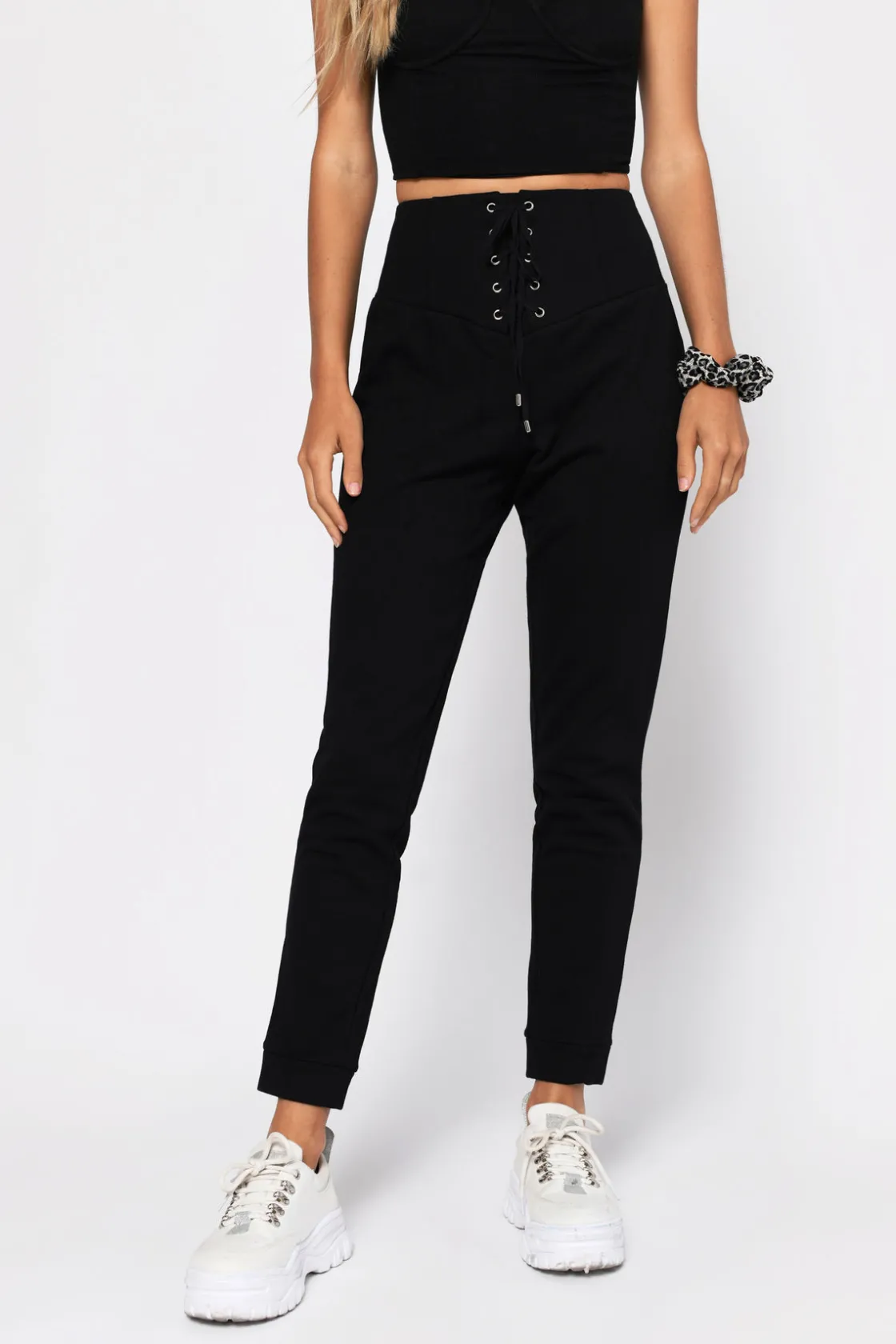 Tobi Better Days Lace Up Pants - Heather Grey