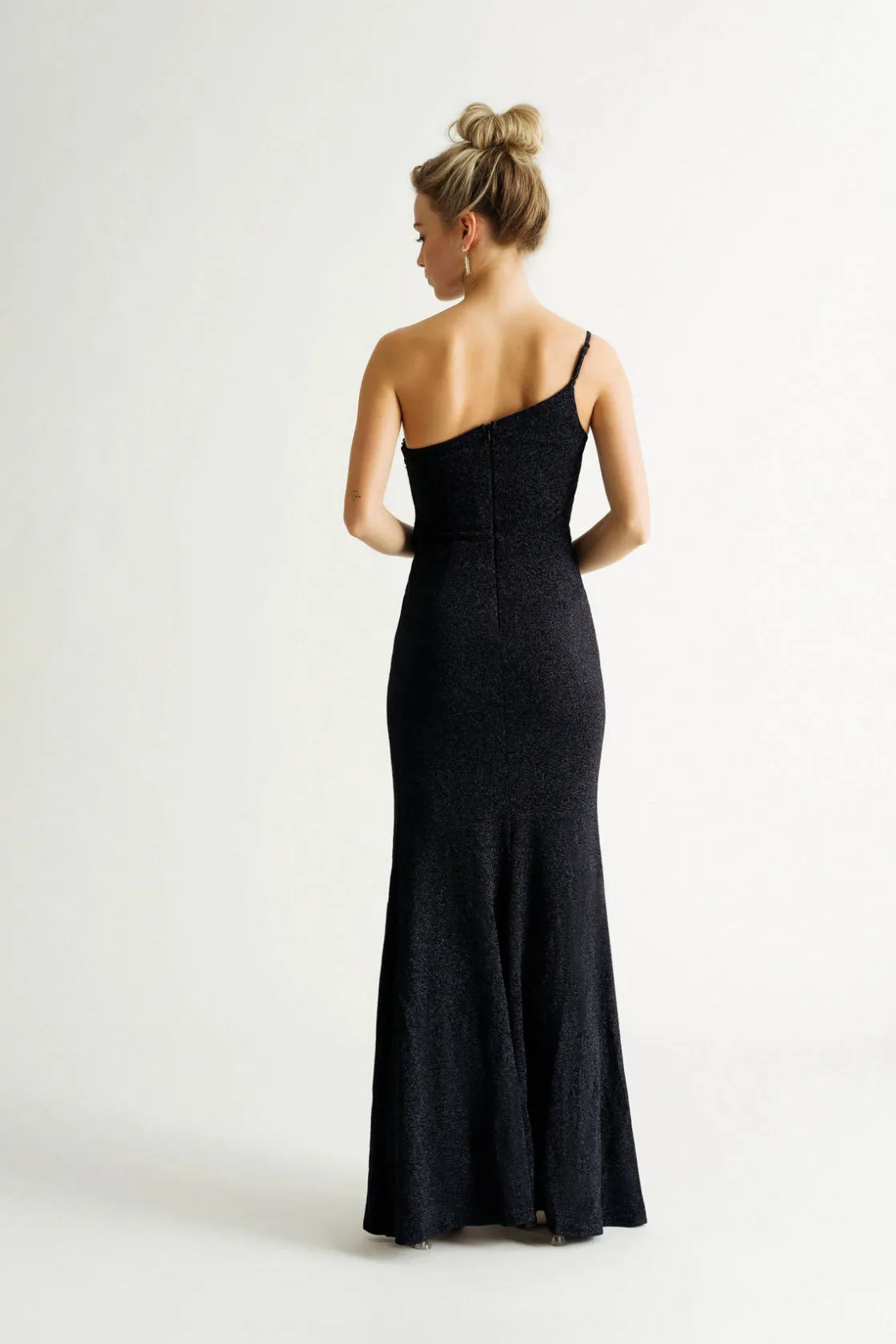 Tobi Betty Metallic High Slit Maxi Dress -