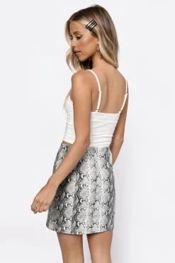 Tobi Bianca Snake Print Mini Skirt -